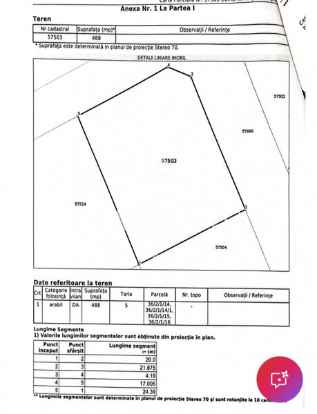 Teren intravilan | Dubla deschidere | Berceni Vidra | 0% Comision